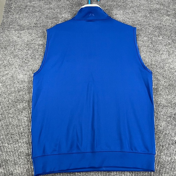Antigua Bridgestone Pullover Vest Mens Large Blue Sleeveless 1/4 Zip Mock Neck - Picture 12 of 13